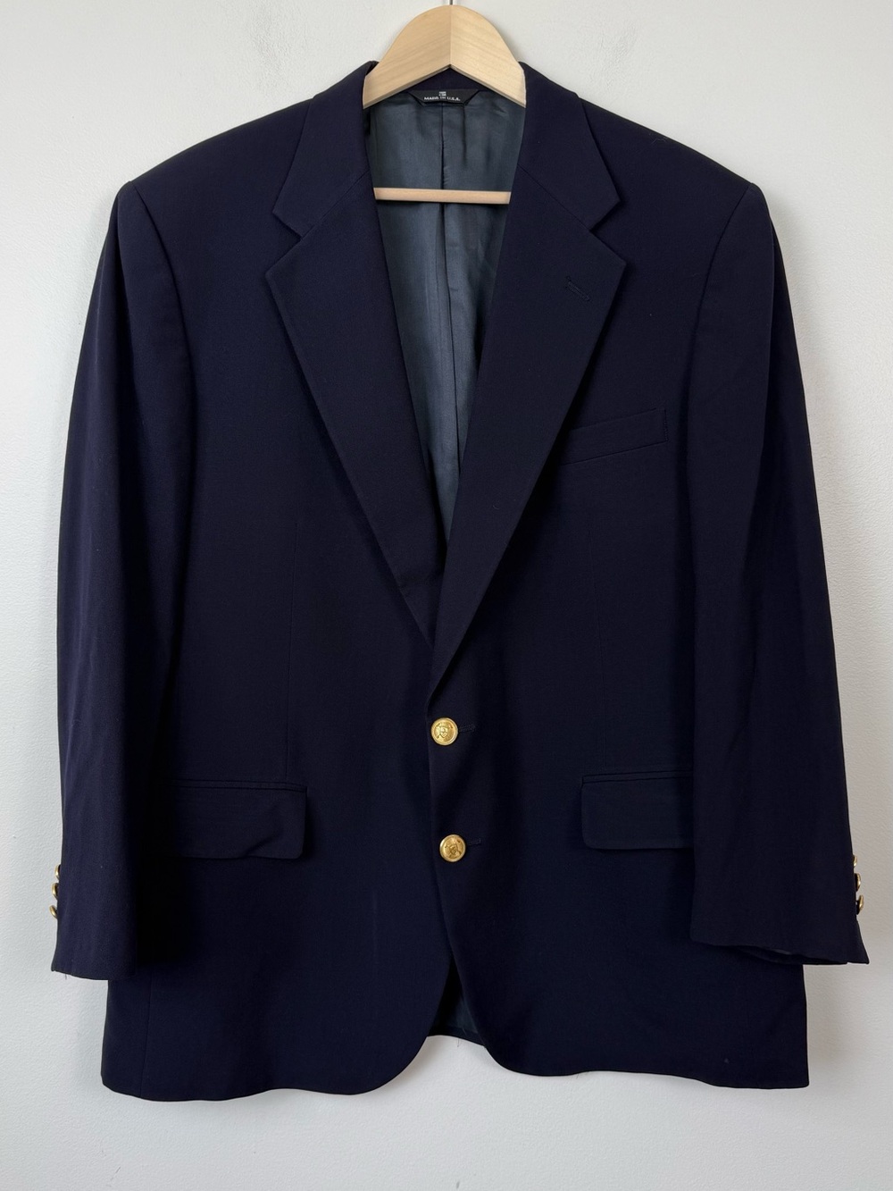 Vintage Ralph Lauren Polo University Club Virgin Wool Made in USA Blazer 44L
